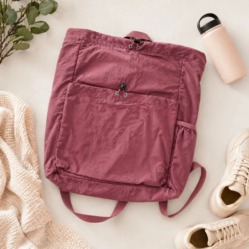 All in Motion Wine Color Sack Backpack NWT Cinch Drawstring Sport Bag 15x17